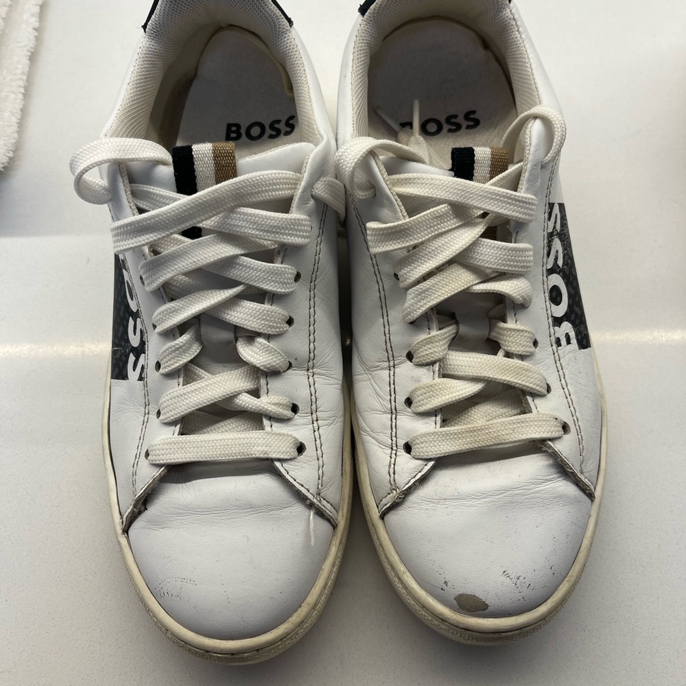 Boss White and Black Sneakers